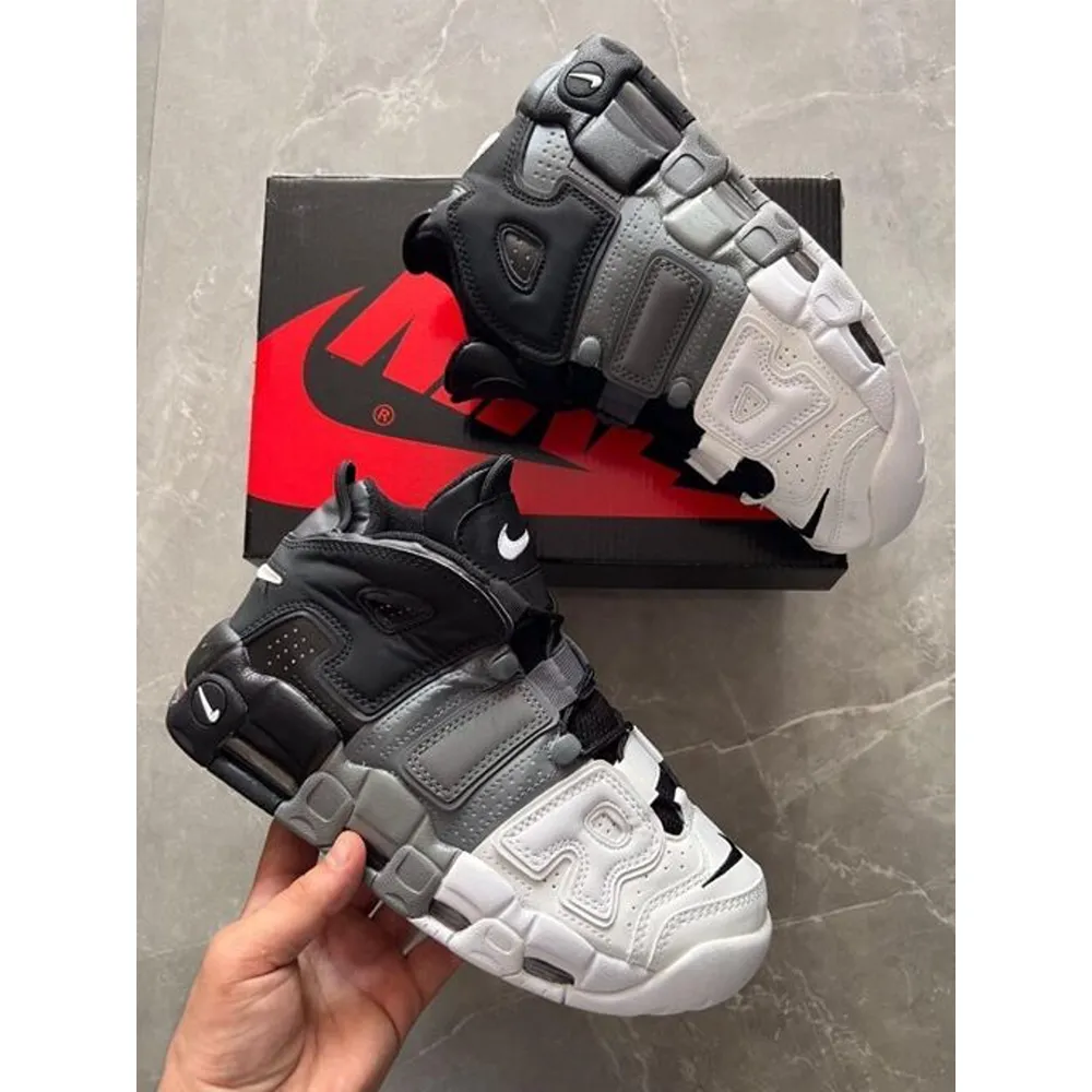Imported Nike Air Uptempo First Copy Black Grey White Shoes (SUP7375) - Image 3