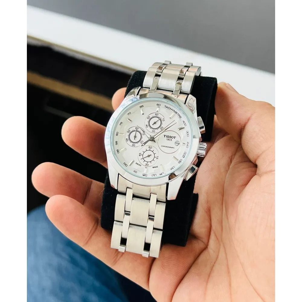 Prestige For Men Tissot Couturier Chronograph Watch Silver White (SUP7223) - Image 2