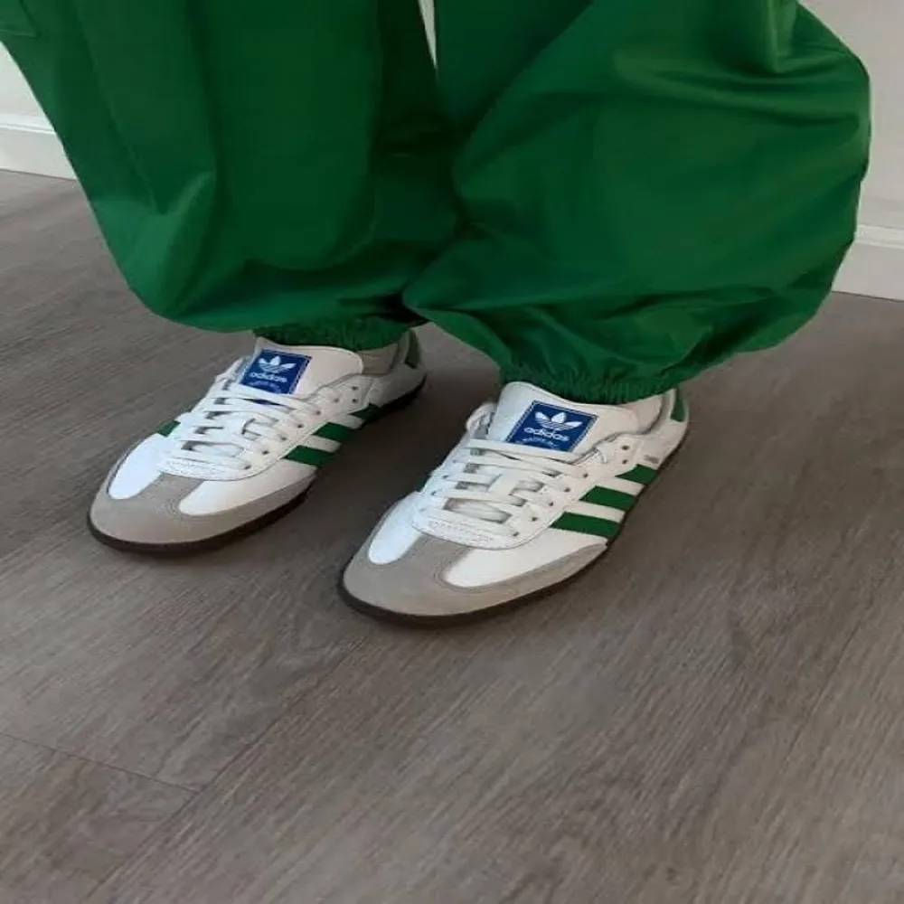 Luxury Fashion Adidas Samba Leather White Green Shoes For Women (SUP7604) - Image 2