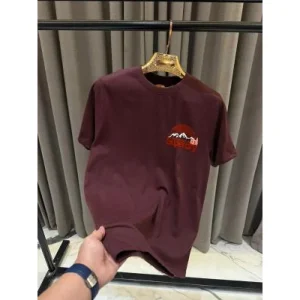 First Copy Classic & Premium Super Dry Round Neck T-Shirt for Men Maroon Red